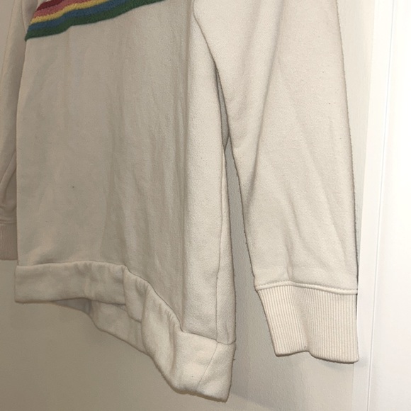 GapKids Rainbow Stripe Sweatshirt GUC sz L (10) SOFT CUTE Cream Ivory - Picture 9 of 17